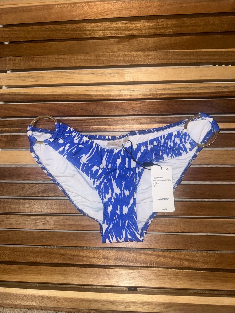 NEW WITH TAGS MILLY Cabana Swim Bardados Bikini Bottom Cobal Size: Small $105
